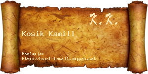 Kosik Kamill névjegykártya